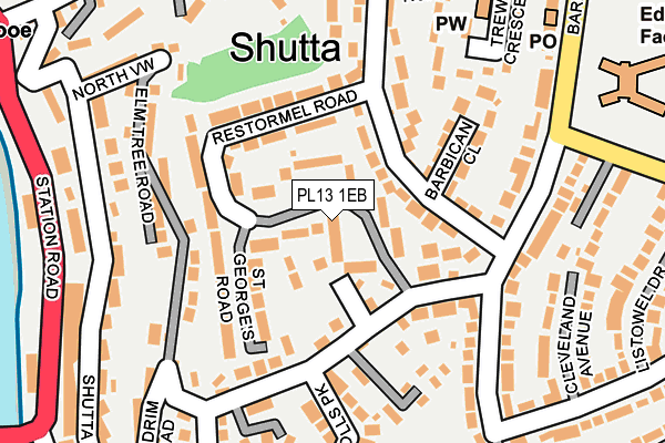 PL13 1EB map - OS OpenMap – Local (Ordnance Survey)