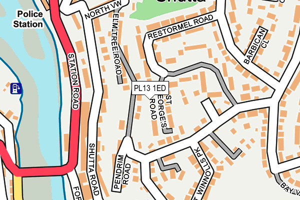 PL13 1ED map - OS OpenMap – Local (Ordnance Survey)