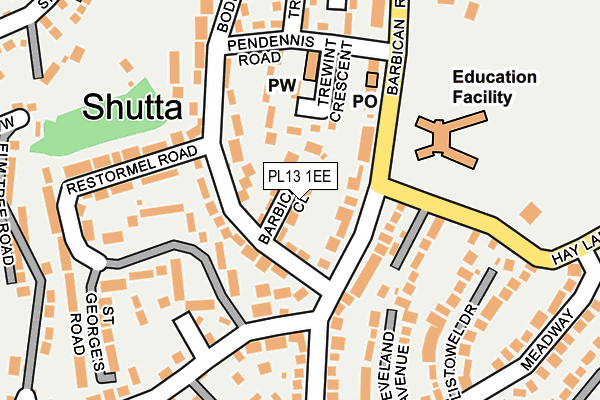 PL13 1EE map - OS OpenMap – Local (Ordnance Survey)