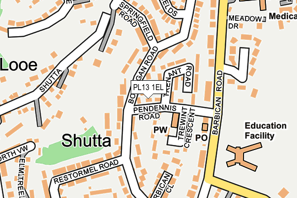 PL13 1EL map - OS OpenMap – Local (Ordnance Survey)