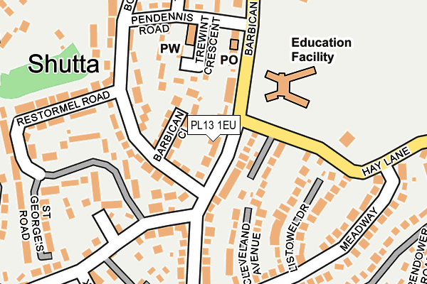 PL13 1EU map - OS OpenMap – Local (Ordnance Survey)