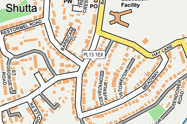 PL13 1EX map - OS OpenMap – Local (Ordnance Survey)