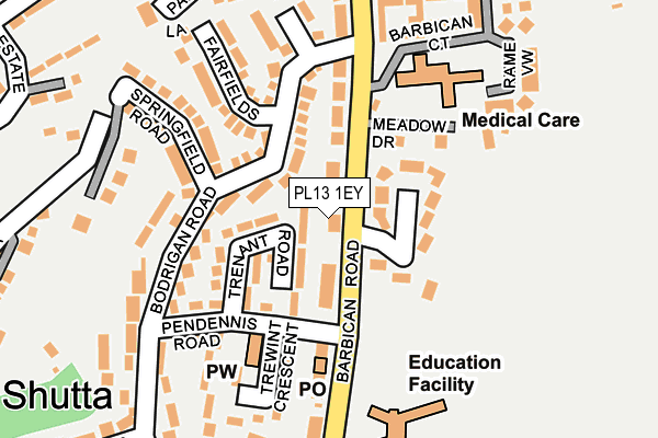PL13 1EY map - OS OpenMap – Local (Ordnance Survey)