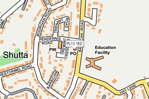 PL13 1EZ map - OS OpenMap – Local (Ordnance Survey)