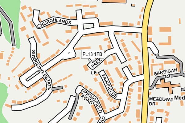 PL13 1FB map - OS OpenMap – Local (Ordnance Survey)