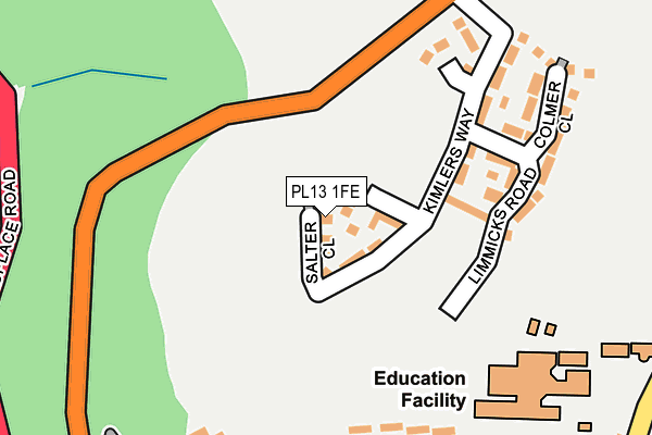 PL13 1FE map - OS OpenMap – Local (Ordnance Survey)