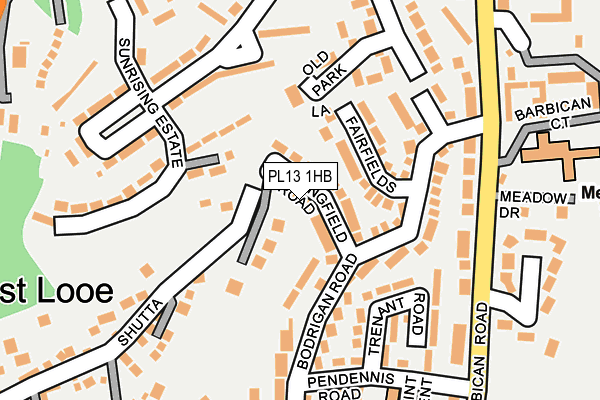 PL13 1HB map - OS OpenMap – Local (Ordnance Survey)