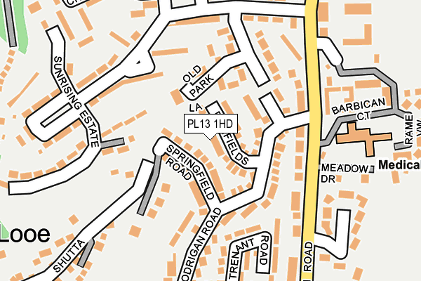PL13 1HD map - OS OpenMap – Local (Ordnance Survey)