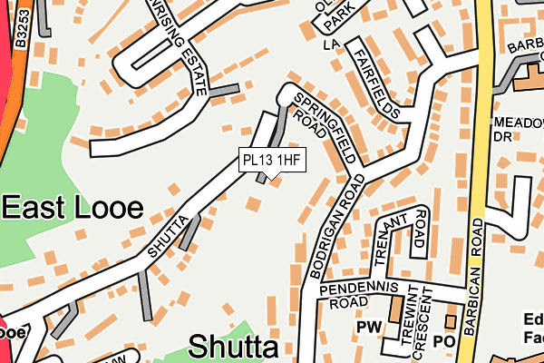 PL13 1HF map - OS OpenMap – Local (Ordnance Survey)