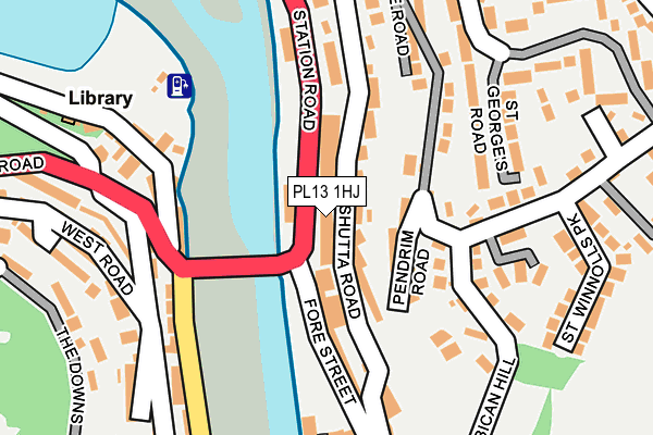 PL13 1HJ map - OS OpenMap – Local (Ordnance Survey)