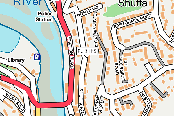 PL13 1HS map - OS OpenMap – Local (Ordnance Survey)