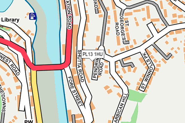 PL13 1HU map - OS OpenMap – Local (Ordnance Survey)