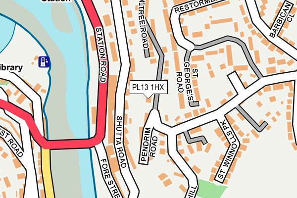 PL13 1HX map - OS OpenMap – Local (Ordnance Survey)