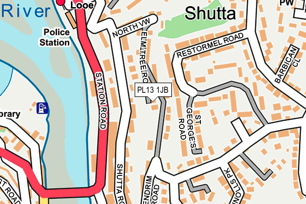 PL13 1JB map - OS OpenMap – Local (Ordnance Survey)