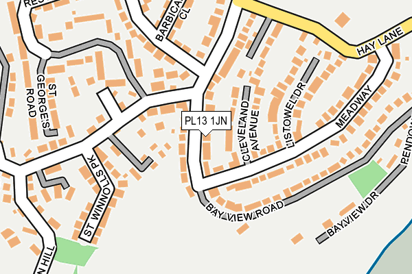 PL13 1JN map - OS OpenMap – Local (Ordnance Survey)