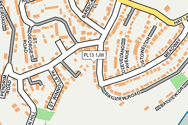 PL13 1JW map - OS OpenMap – Local (Ordnance Survey)