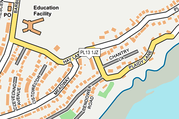 PL13 1JZ map - OS OpenMap – Local (Ordnance Survey)