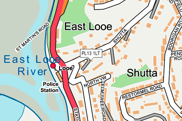 PL13 1LT map - OS OpenMap – Local (Ordnance Survey)