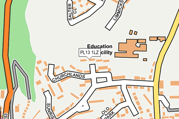 PL13 1LZ map - OS OpenMap – Local (Ordnance Survey)