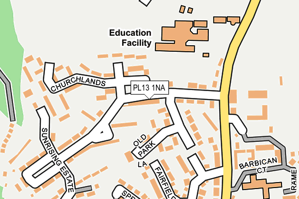 PL13 1NA map - OS OpenMap – Local (Ordnance Survey)