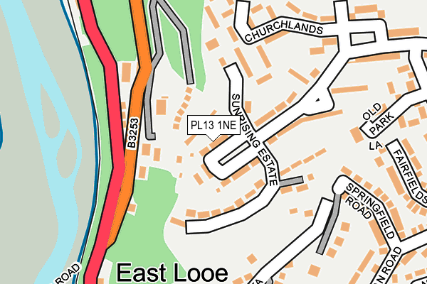 PL13 1NE map - OS OpenMap – Local (Ordnance Survey)