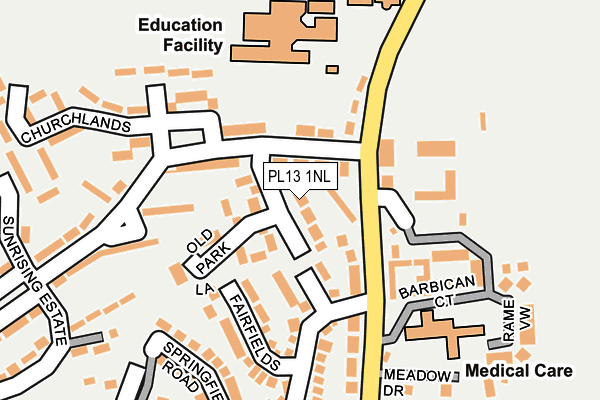 PL13 1NL map - OS OpenMap – Local (Ordnance Survey)