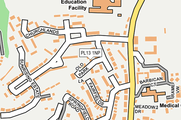 PL13 1NP map - OS OpenMap – Local (Ordnance Survey)