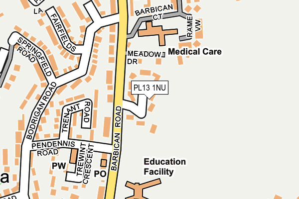 PL13 1NU map - OS OpenMap – Local (Ordnance Survey)