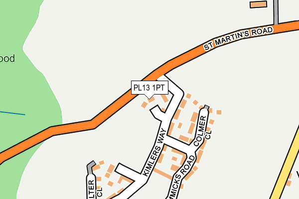 PL13 1PT map - OS OpenMap – Local (Ordnance Survey)