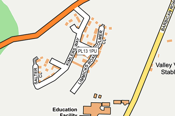 PL13 1PU map - OS OpenMap – Local (Ordnance Survey)