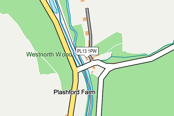 PL13 1PW map - OS OpenMap – Local (Ordnance Survey)