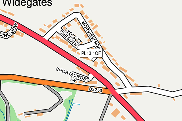 PL13 1QF map - OS OpenMap – Local (Ordnance Survey)