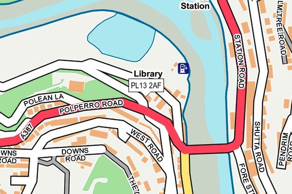 PL13 2AF map - OS OpenMap – Local (Ordnance Survey)