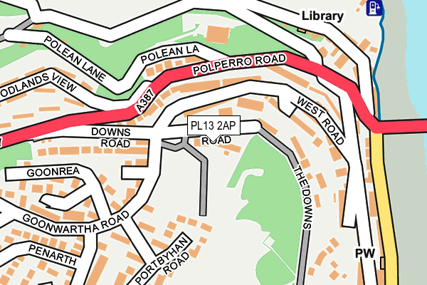 PL13 2AP map - OS OpenMap – Local (Ordnance Survey)