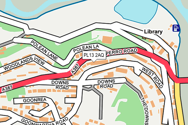 PL13 2AQ map - OS OpenMap – Local (Ordnance Survey)