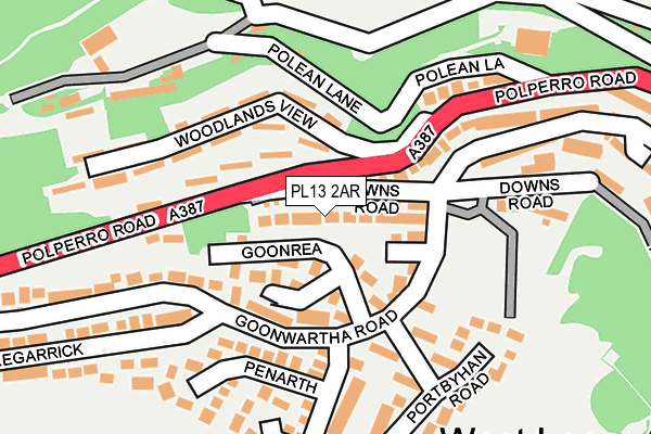 PL13 2AR map - OS OpenMap – Local (Ordnance Survey)