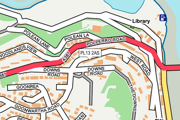 PL13 2AS map - OS OpenMap – Local (Ordnance Survey)