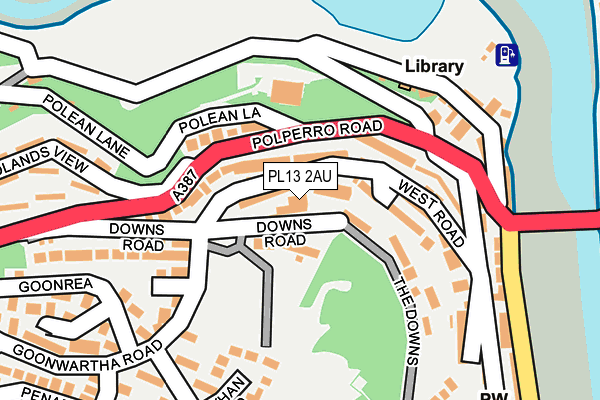 PL13 2AU map - OS OpenMap – Local (Ordnance Survey)