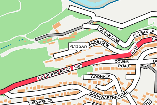 PL13 2AW map - OS OpenMap – Local (Ordnance Survey)