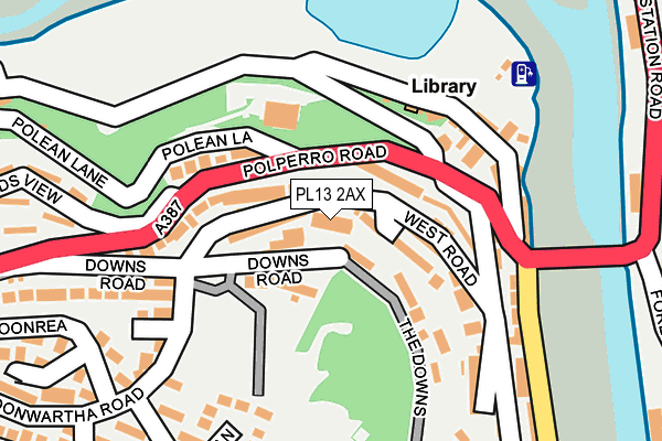 PL13 2AX map - OS OpenMap – Local (Ordnance Survey)