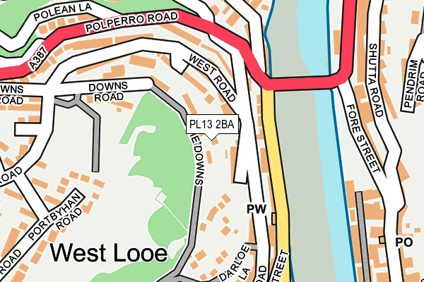 PL13 2BA map - OS OpenMap – Local (Ordnance Survey)