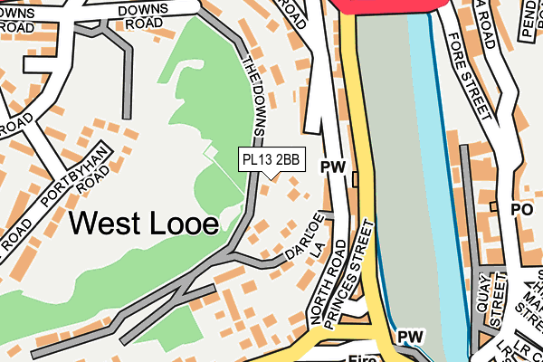 PL13 2BB map - OS OpenMap – Local (Ordnance Survey)