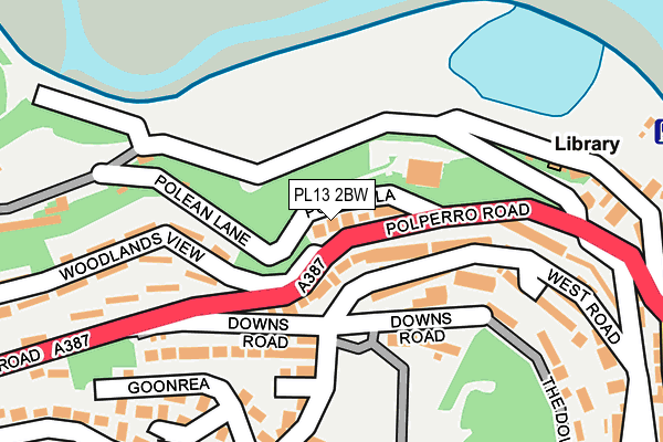 PL13 2BW map - OS OpenMap – Local (Ordnance Survey)