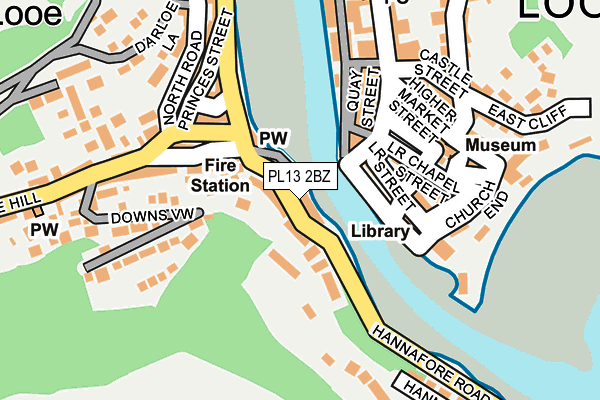 PL13 2BZ map - OS OpenMap – Local (Ordnance Survey)