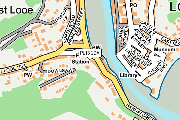 PL13 2DA map - OS OpenMap – Local (Ordnance Survey)