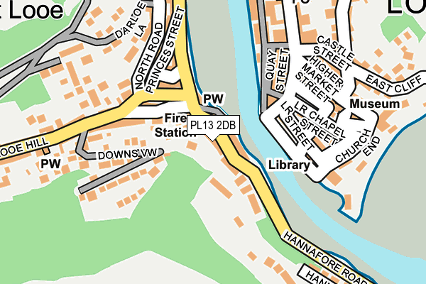 PL13 2DB map - OS OpenMap – Local (Ordnance Survey)