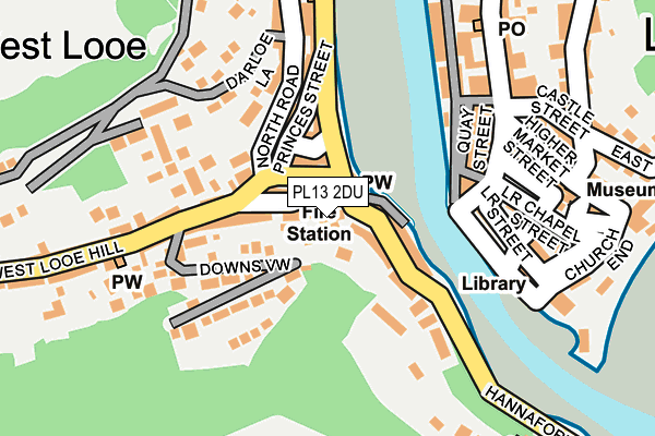 PL13 2DU map - OS OpenMap – Local (Ordnance Survey)