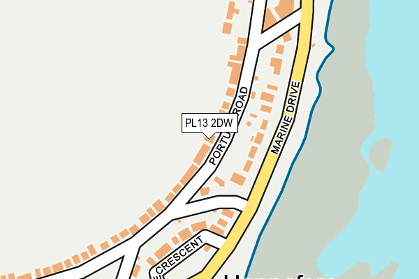 PL13 2DW map - OS OpenMap – Local (Ordnance Survey)