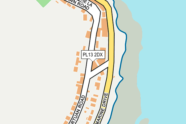 PL13 2DX map - OS OpenMap – Local (Ordnance Survey)