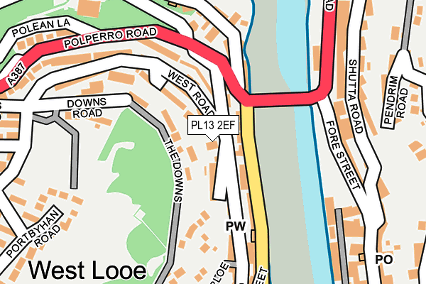 PL13 2EF map - OS OpenMap – Local (Ordnance Survey)